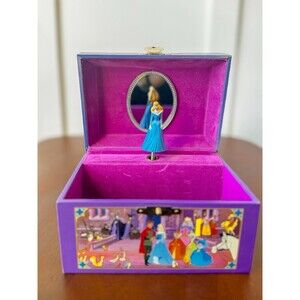 Rare Vintage Disney Sleeping Beauty Music Box Jewelry Box 0403R Princess Aurora